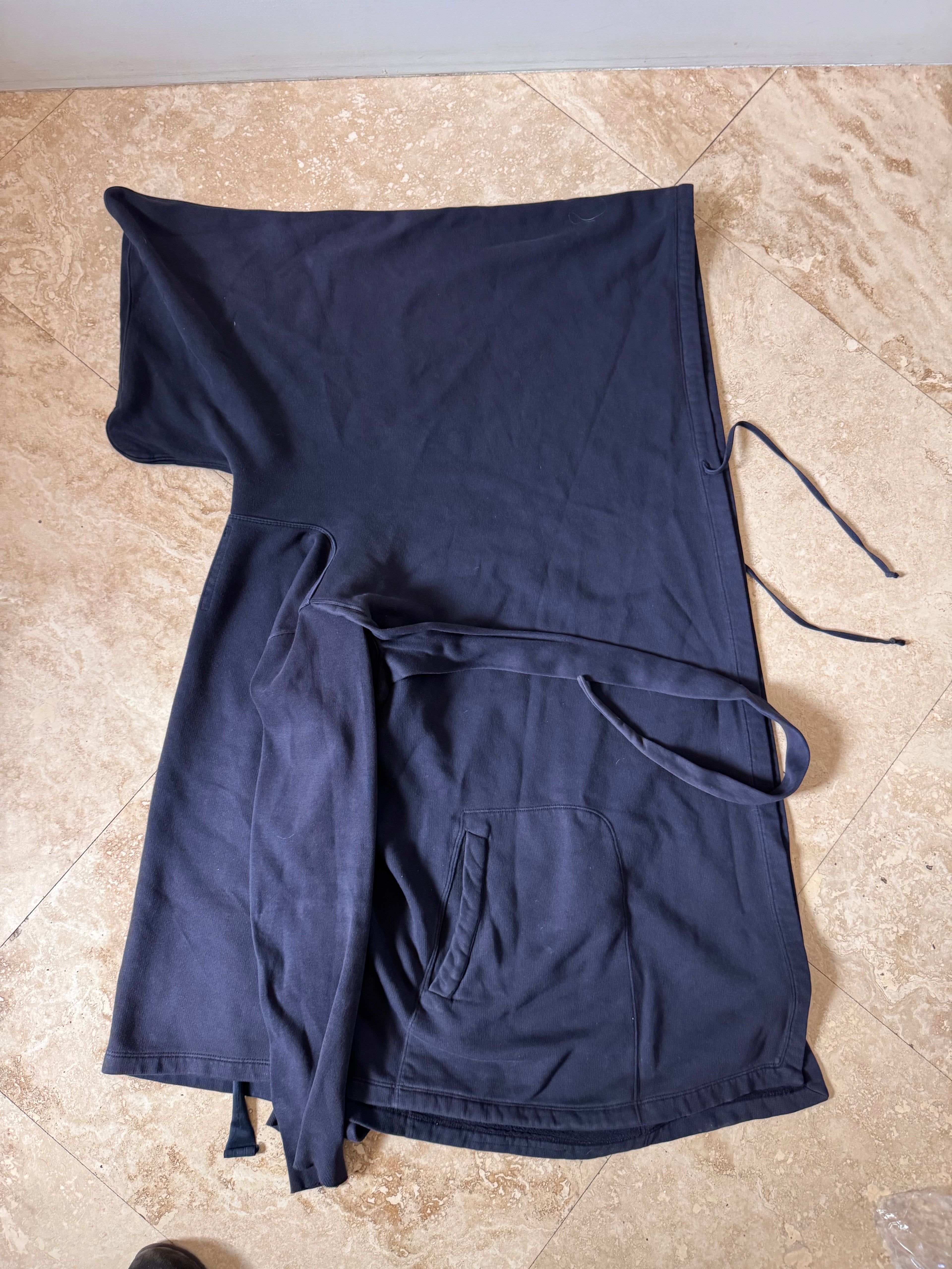 Rick Owens DRKSHDW Wrap Hoodie Jacket w/ Tie Closure BLACK