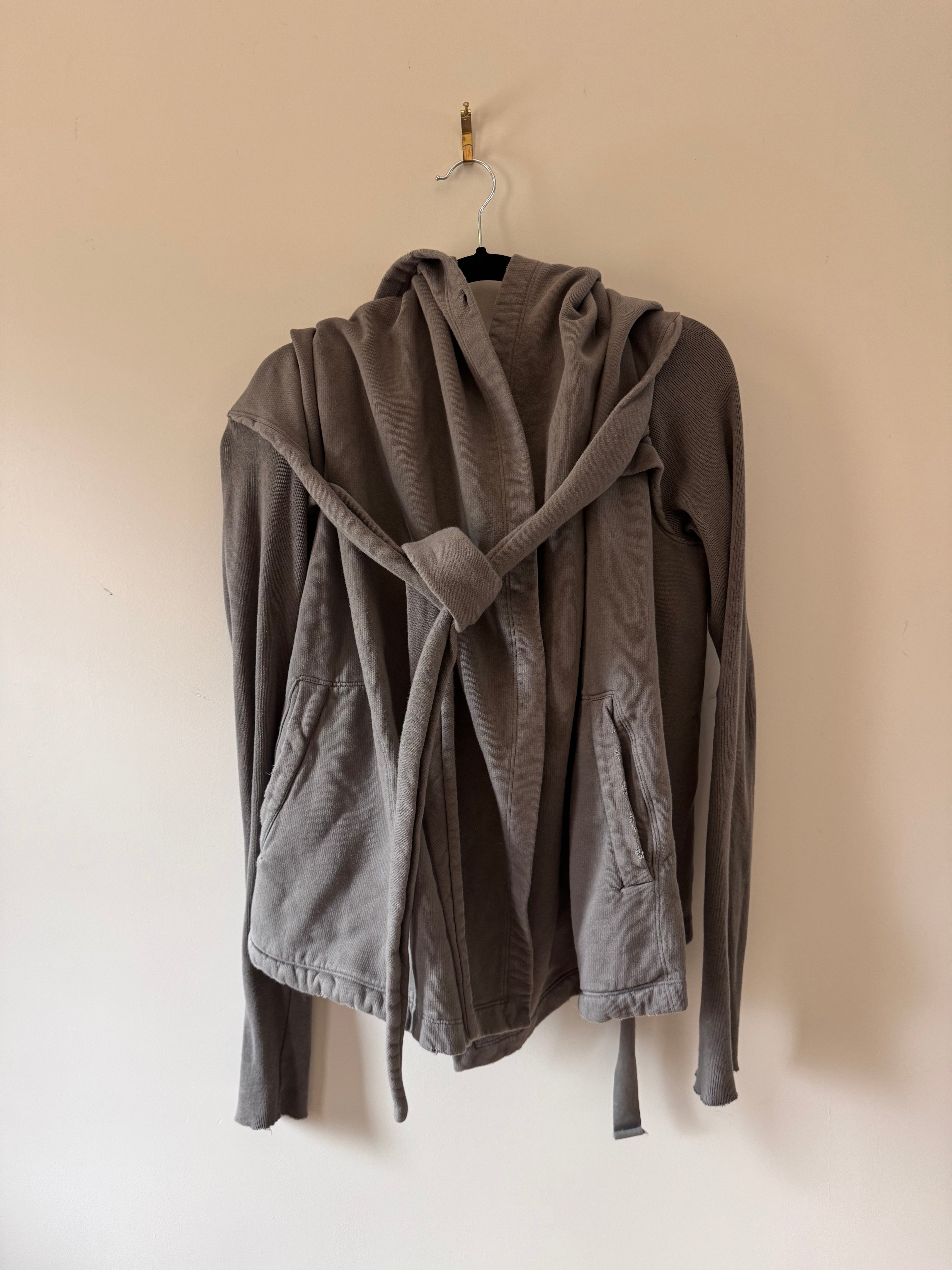 Rick Owens Dust Wrap Hoodie Jacket w/ Tie Closure