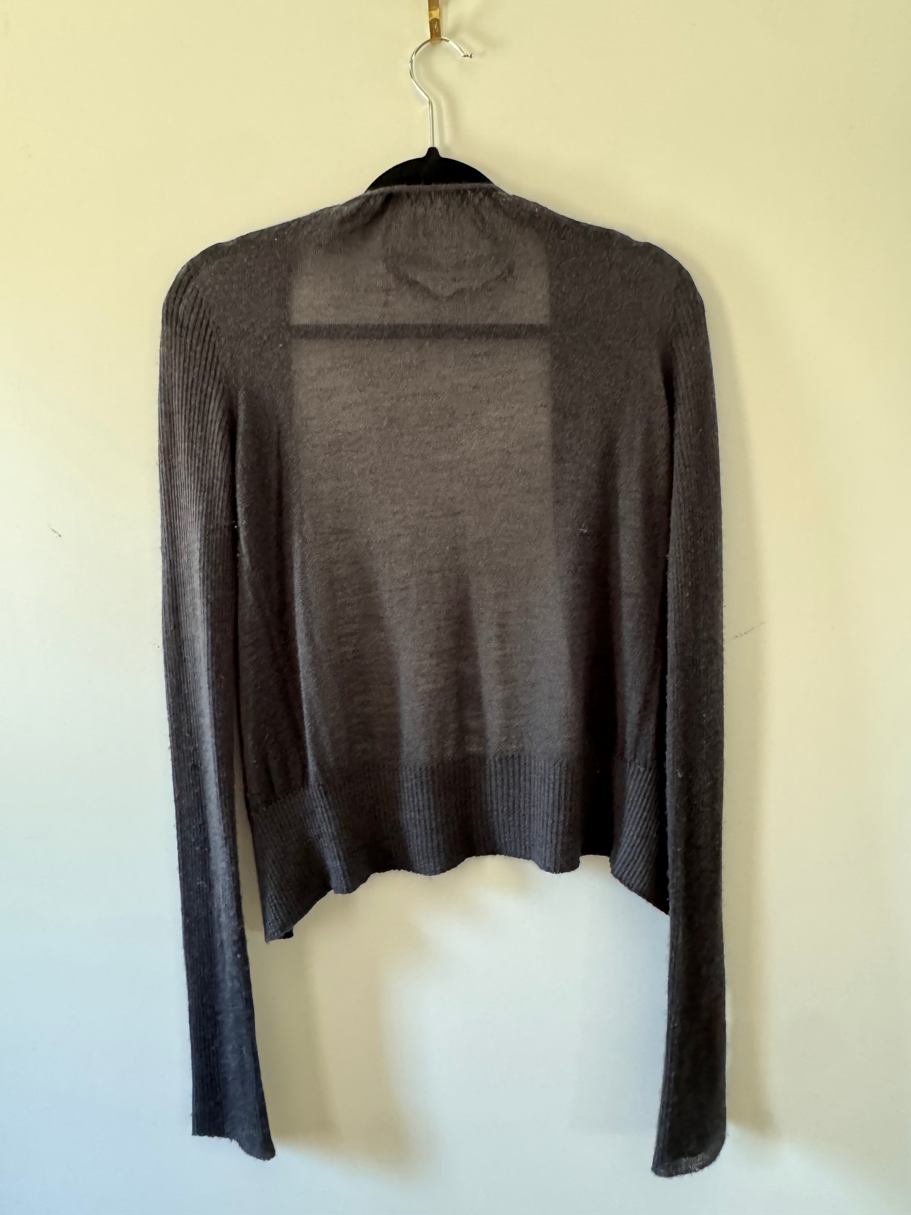 Rick Owens Tungsten SS06 Sheer Cashmere Cardigan – Dark dust