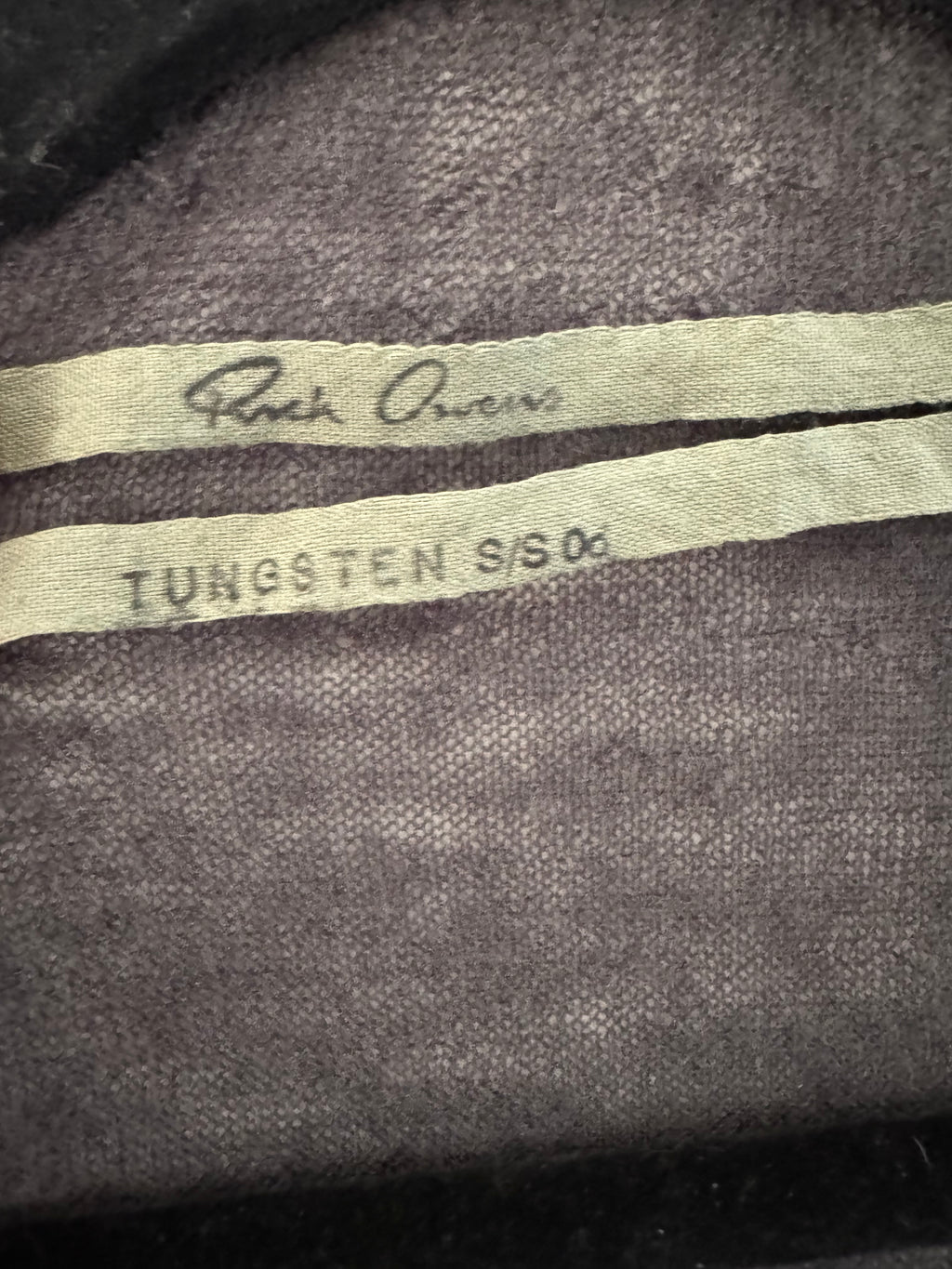 Rick Owens Tungsten SS06 Sheer Cashmere Cardigan – Dark dust